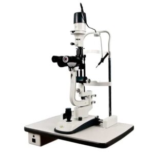ESL-2600 Lampara de Hendidura Ezer tipo Haag Streit manual con 2 aumentos objetivos de 10X y base con cajon-0