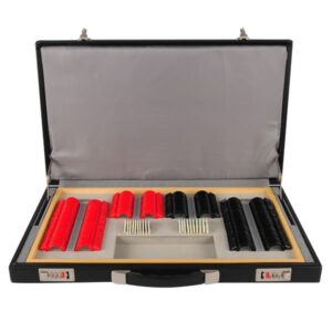 Caja de pruebas Luxvision TL-232 con 232 lentes de vidrio graduados en anillos de plastico -0
