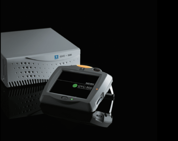 Fotocoagulador integral Nidek GYC-500 compacto consola y adaptador a lampara de Hendidura-3534
