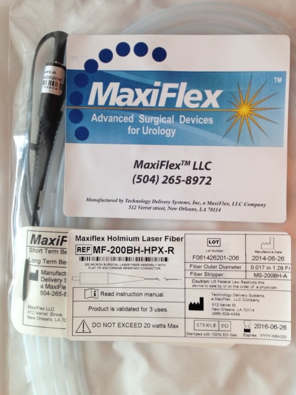 Fibra Maxiflex de 200 x 272 micras reusable para laser Holmio y SMA-905 compatible con Lumenis MF200BH-HPX-0