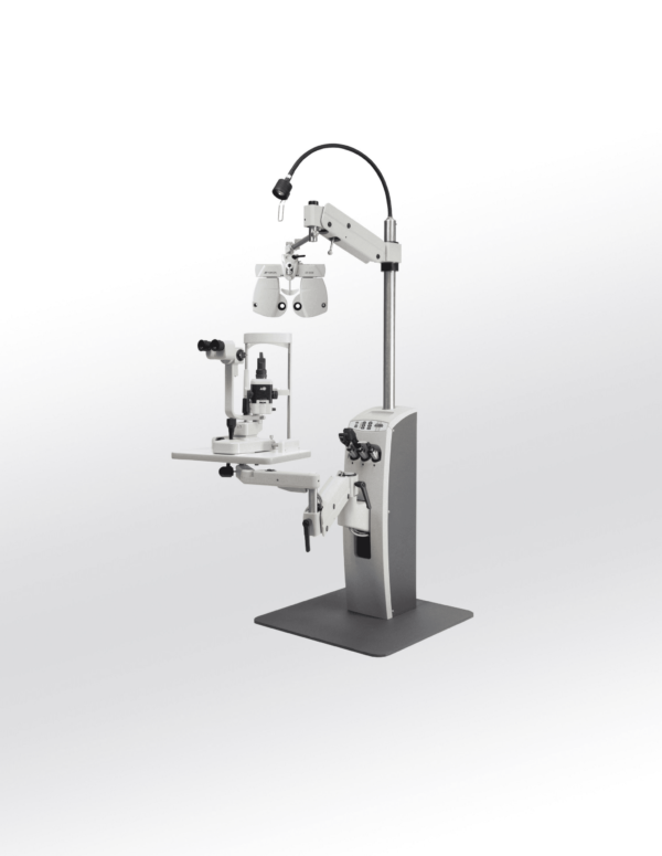 Stand Poste Oftalmico Topcon IS-5000 , con mesa para lampara de hendidura y brazop pantografico -0