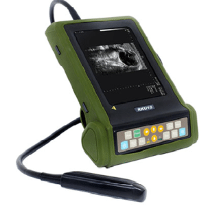 RKU-10 Equipo de Ultrasonido Veterinario digital portatil ideal para medianas especies como Ovejas cerdos y Cabras con un transductor sumergible de 3.5 mhz. y estuche de piel-0