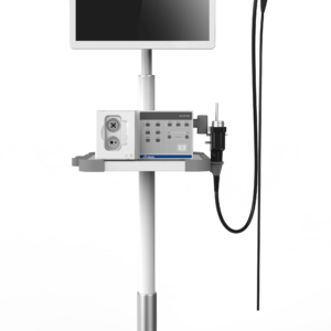 Carro simple para Endoscopia con base en H ruedas con freno base para procesador, brazo para Flexibles y base para panatlla -0
