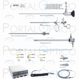 DQ-5 Set de resectoscopia con lente de 4mm x 302mm de 12° uenta con elemento de trabajo pasivo con camisa de flujo continuo de 25.5 Fr. y Obturador tipo de asa de una pata-0