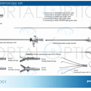 Set de Histeroscopia quirurgica con lente de 4.0 mm, camisa e instrumentos flexibles -0