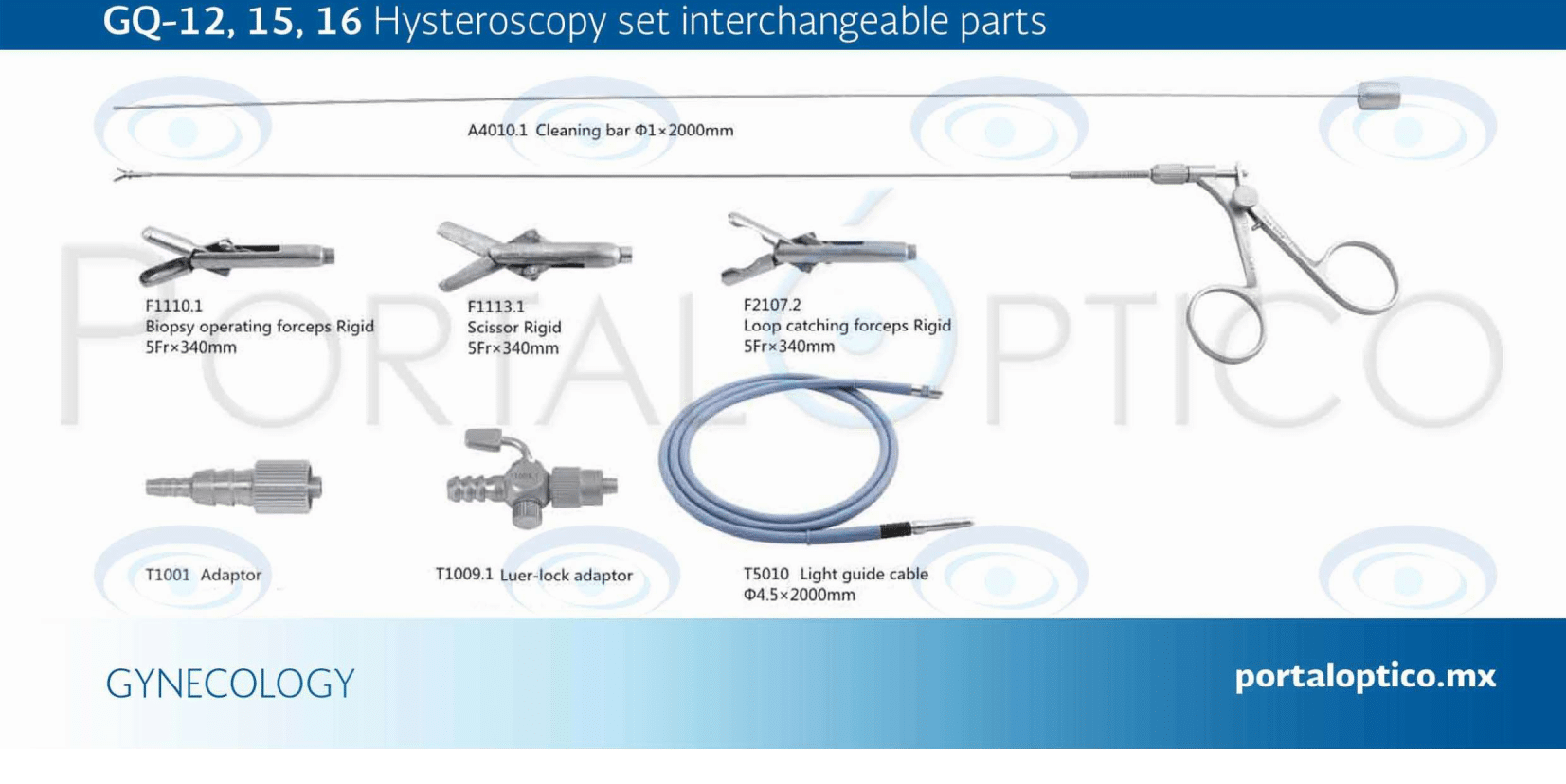 Set de Histeroscopio tipo BETTOCCHI diagnostica y quirurgica con lente de 2.9 mm, con camisas instrumentos puente inyterno para pinzas flexibles -3208