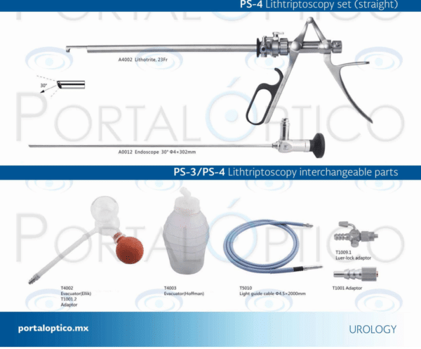 PS-4 Set de Litotritor tipo Stone Punch con lente de 4mm , 30 grados elelemto de trabajo , camisa etc.-0