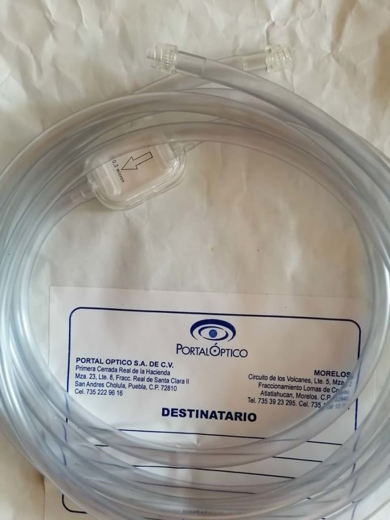 Set de manguera para insuflación de CO² con filtro incluido de 2 micrones , paquete con 1 pieza, conectores luer look ambos lados-3834