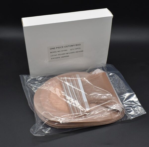 Bolsa para Colostomia unitalla beige semi transparente drenable modelo marca Portal Optico caja con 10 piezas - Image 3