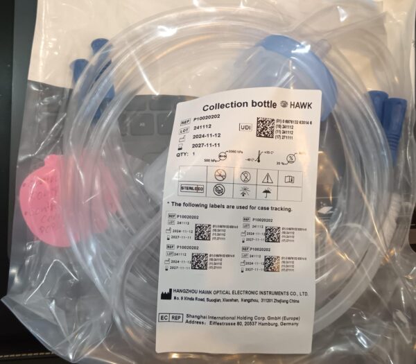 Frasco de recolección con tubing para morcelador urológico Hawk N5924